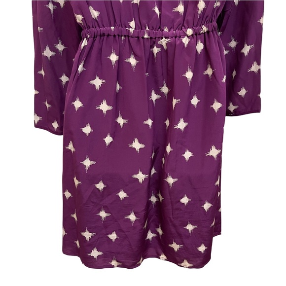 Madewell Inkbrush Starburst Silk Midi Dress Long Sleeve Size 6 - Picture 11 of 12